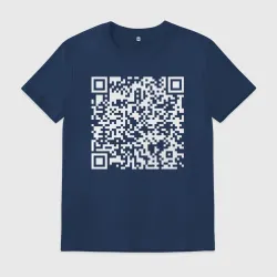 Мужская футболка хлопок Qr код на Rick Astley - Never Gonna Give You Up