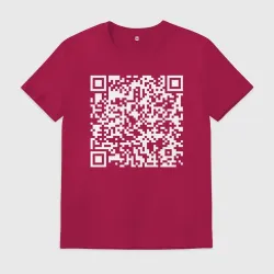 Мужская футболка хлопок Qr код на Rick Astley - Never Gonna Give You Up