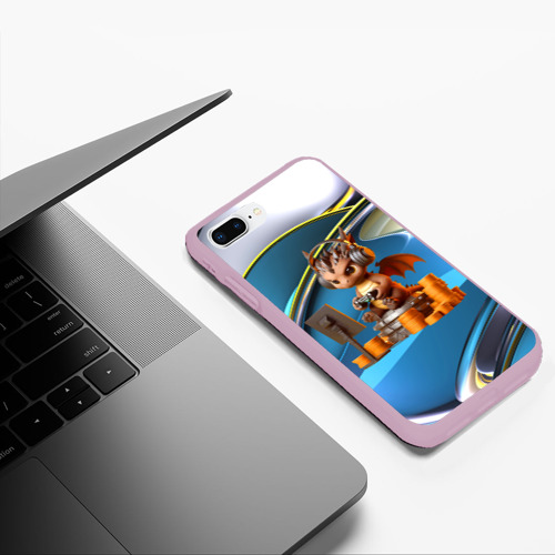 Чехол для iPhone 7Plus/8 Plus матовый Суровый дракончик игроман, цвет розовый - фото 5