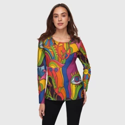 Женский лонгслив 3D Психоделика и третий глаз - фото 2