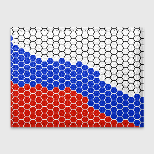 Обложка для студенческого билета Флаг России из гексагонов - фото 2