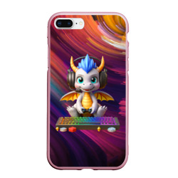 Чехол для iPhone 7Plus/8 Plus матовый Funny dragon cub - computer gamer