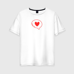 Женская футболка хлопок Oversize The red heart message для пары