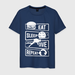 Еда сон дайвинг – Мужская футболка хлопок с принтом купить со скидкой в -20%