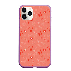 Чехол для iPhone 11 Pro Max матовый Love heart message pattern