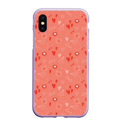 Чехол для iPhone XS Max матовый Love heart message pattern