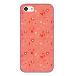 Чехол для iPhone 5/5S матовый Love heart message pattern