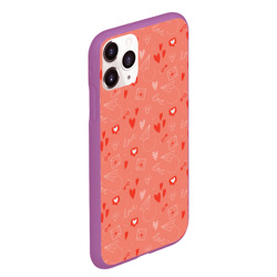 Чехол для iPhone 11 Pro Max матовый Love heart message pattern - фото 2