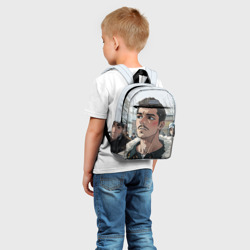 Рюкзак с принтом Вова аниме арт для ребенка, вид на модели спереди №2. Цвет основы: белый