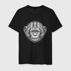 Морда шимпанзенка – Мужская футболка хлопок с принтом купить со скидкой в -20%