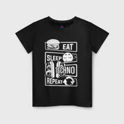 Детская футболка хлопок Еда сон техно