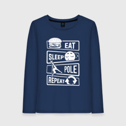Женский лонгслив хлопок Еда сон пилон