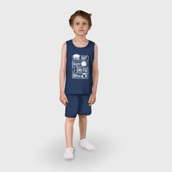 Детская пижама с шортами хлопок Еда сон кунг-фу - фото 2