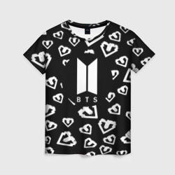 BTS band black kpop – Женская футболка 3D с принтом купить со скидкой в -26%