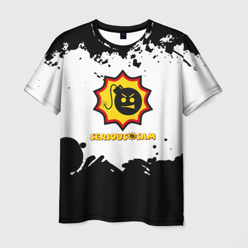 Мужская футболка 3D Serious Sam game краски чернобелые, цвет 3D печать
