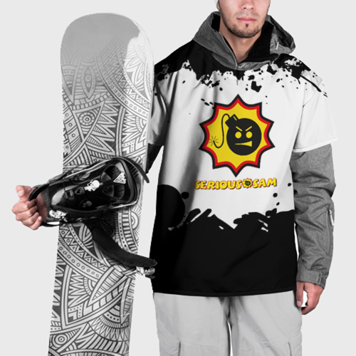 Накидка на куртку 3D Serious Sam game краски чернобелые, цвет 3D печать