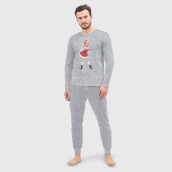 Мужская пижама с лонгсливом хлопок Рождественская секси Снегурочка - фото 2