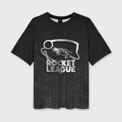 Женская футболка oversize 3D Rocket League - metal logo