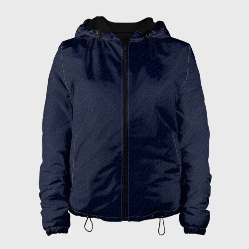 Женская куртка 3D Тёмно-синий ажурный, цвет черный