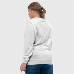Свитшот с принтом Anime тянка для женщины, вид на модели сзади №3. Цвет основы: белый