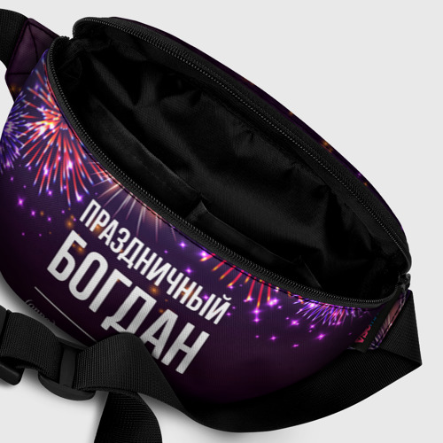 Поясная сумка 3D с принтом Праздничный Богдан: фейерверк, фото #6