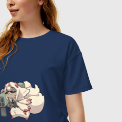 Женская футболка хлопок Oversize Опасная Фапута - фото 2