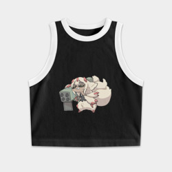 Женская укороченная майка-топ хлопок Опасная Фапута