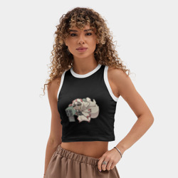 Женская укороченная майка-топ хлопок Опасная Фапута - фото 2