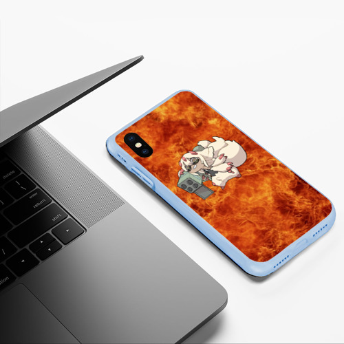 Чехол для iPhone XS Max матовый Взрывоопасная Фапута, цвет голубой - фото 5