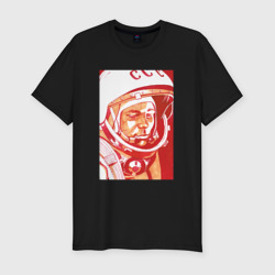 Мужская футболка хлопок Slim Gagarin in red