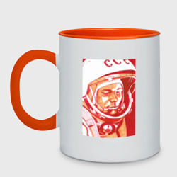 Кружка двухцветная Gagarin in red