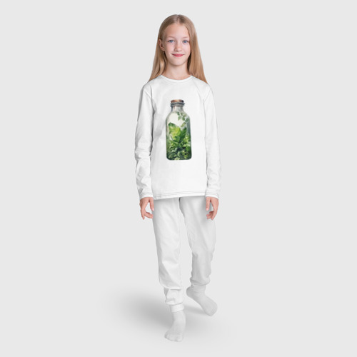 Детская пижама с лонгсливом хлопок с принтом Флорариум разные растения, вид сбоку #3