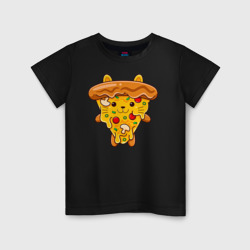 Кот пицца – Детская футболка хлопок с принтом купить со скидкой в -20%