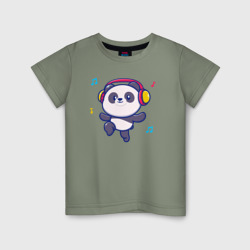 Детская футболка хлопок Music panda