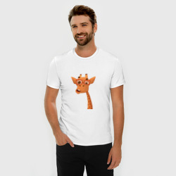 Мужская футболка хлопок Slim Мультяшный жираф - фото 2