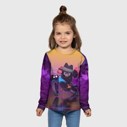 Детский лонгслив 3D Чёрный Гусь на мотоцикле Чикен Ган - фото 2