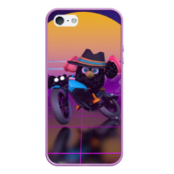 Чехол для iPhone 5/5S матовый Чёрный Гусь на мотоцикле Чикен Ган