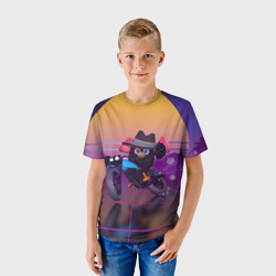 Детская футболка 3D Чёрный Гусь на мотоцикле Чикен Ган - фото 2