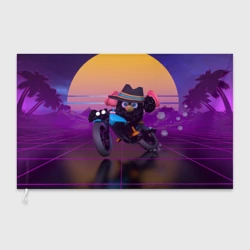 Флаг 3D Чёрный Гусь на мотоцикле Чикен Ган