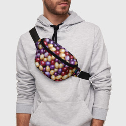 Поясная сумка 3D Красные и фиолетовые пасхальные яйца - фото 2