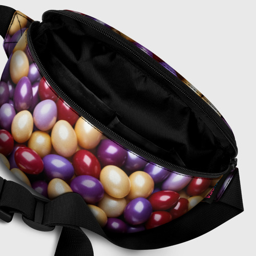 Поясная сумка 3D с принтом Красные и фиолетовые пасхальные яйца, фото #6