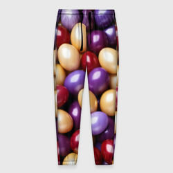 Мужские брюки 3D Красные и фиолетовые пасхальные яйца