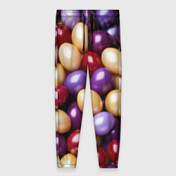 Женские брюки 3D Красные и фиолетовые пасхальные яйца