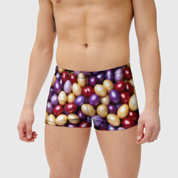 Мужские купальные плавки 3D Красные и фиолетовые пасхальные яйца - фото 2
