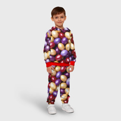 Детский костюм с толстовкой 3D Красные и фиолетовые пасхальные яйца - фото 2