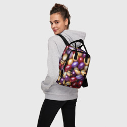 Женский рюкзак 3D Красные и фиолетовые пасхальные яйца - фото 2