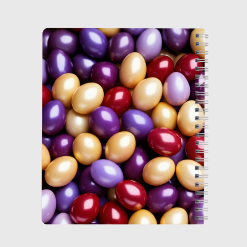Тетрадь Красные и фиолетовые пасхальные яйца, цвет крупная клетка - фото 2