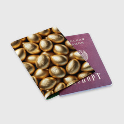 Обложка для паспорта матовая кожа  Золотые Пасхальные яйца - фото 2