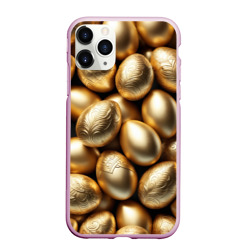 Чехол для iPhone 11 Pro Max матовый  Золотые Пасхальные яйца