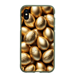 Чехол для iPhone XS Max матовый  Золотые Пасхальные яйца